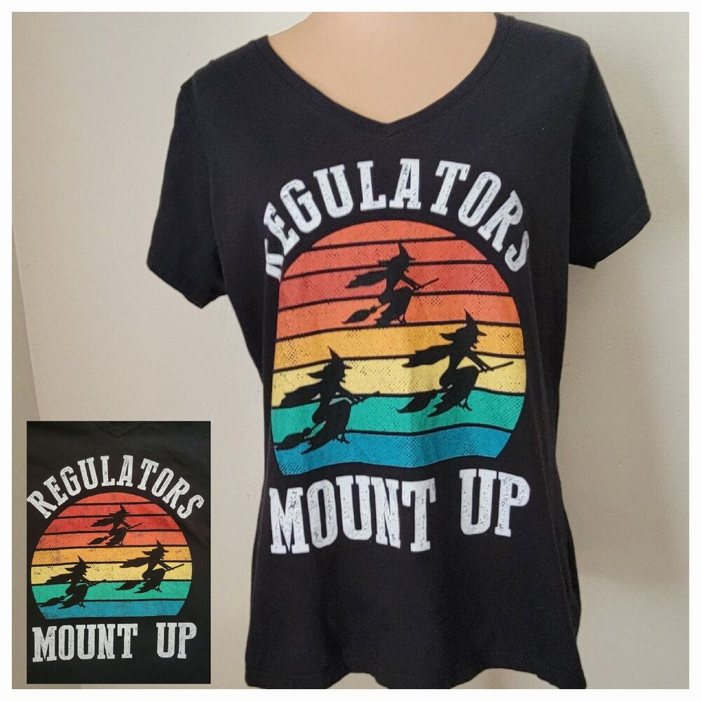 Large Regulators Mount Up Witches Riding Into Rainbow Sunset Port & Co